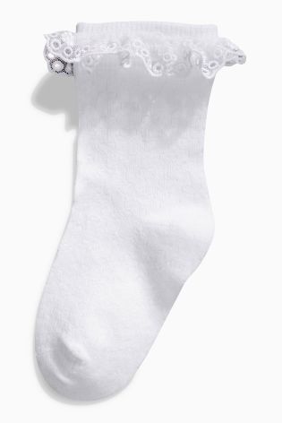 Pink/White Lace Socks Three Pack (Younger Girls)